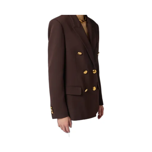 Elisabetta Franchi Gabardine Double-Breasted Jacket