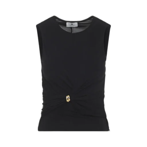 Elisabetta Franchi Pleated Sleeveless Top