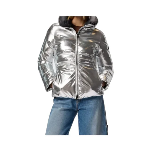 Metallic High-Neck Jacket