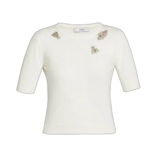 Embellished Short Sleeve Knit Top
