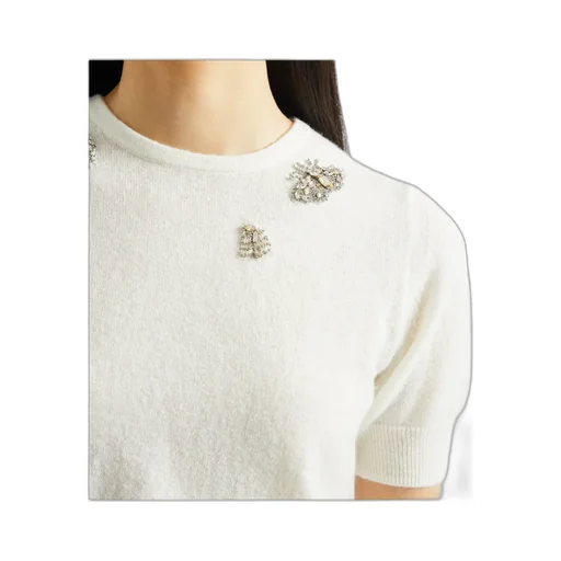 Embellished Short Sleeve Knit Top