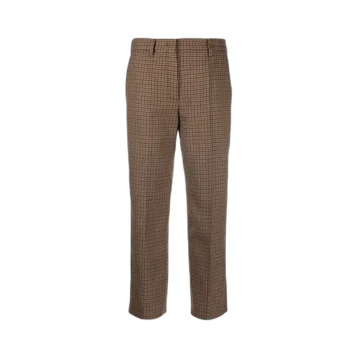 Houndstooth Wool Trousers