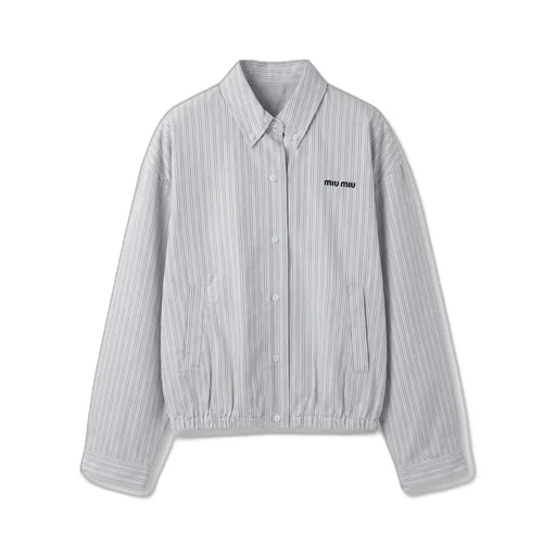 Striped Poplin Casual Jacket