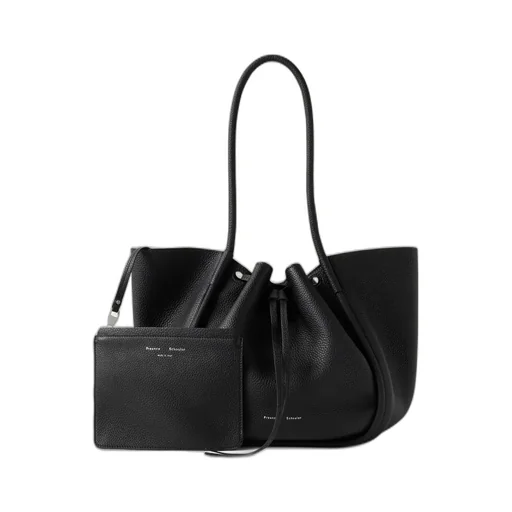 Large Ruched Textured-Leather Tote