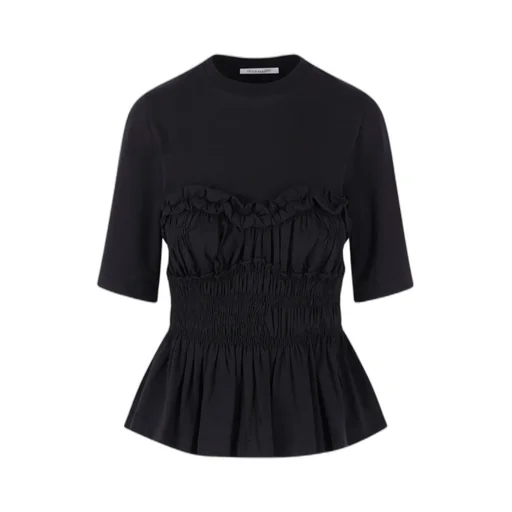 Cecilie Bahnsen Smocked Peplum T-Shirt