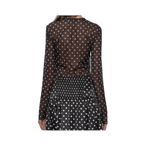 Ganni Printed Sheer Longsleeve Top