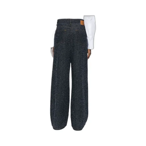 Ganni Logo Patch Wide Leg Jeans