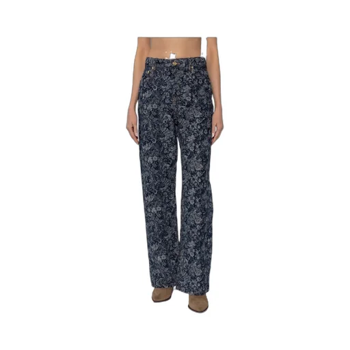 Floral-Pattern Jeans