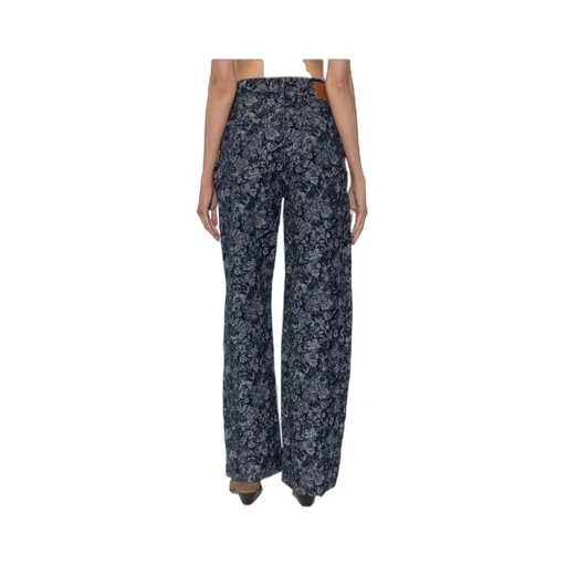 Floral-Pattern Jeans