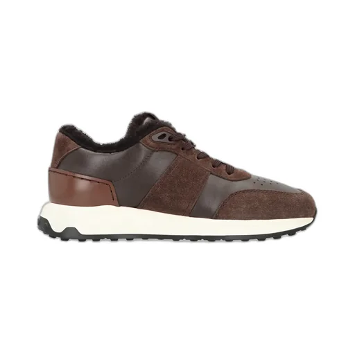 Tod's Panelled Shearling Lace-Up Sneakers