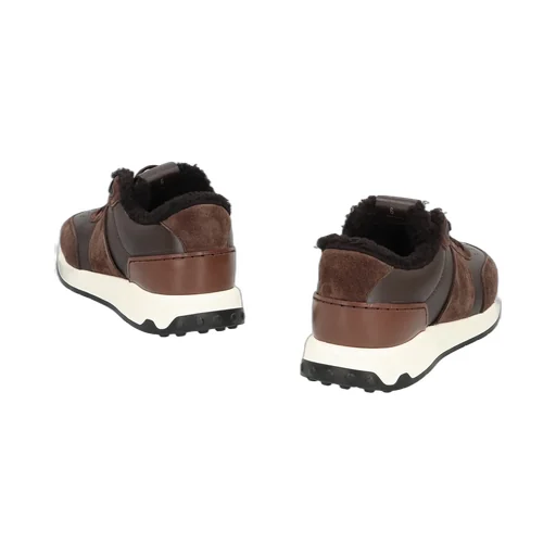 Tod's Panelled Shearling Lace-Up Sneakers