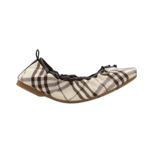 Burberry Check Fawn Ballerinas