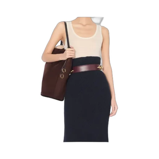 Hip Large Bucket Bag In Suede