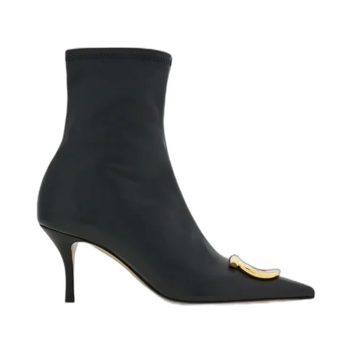 Pointed Ankle Boot With Maxi Gancini Buckle