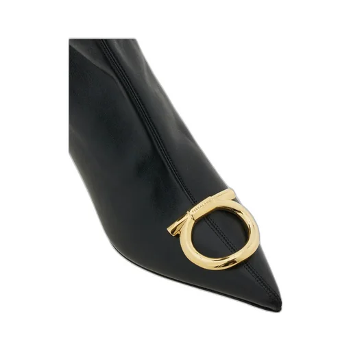 Pointed Ankle Boot With Maxi Gancini Buckle