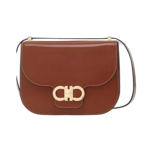 Double Gancini North-South Crossbody Bag