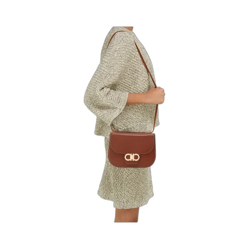 Double Gancini North-South Crossbody Bag