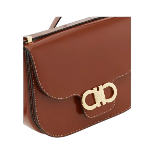 Double Gancini North-South Crossbody Bag