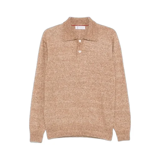 Long-Sleeved Knit Polo Shirt