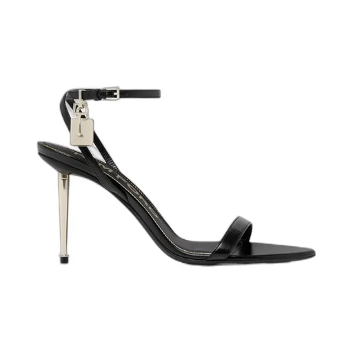 105 Padlock-Detail Leather Sandals