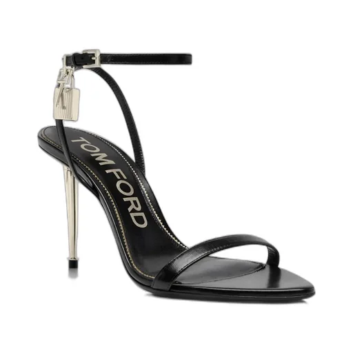 105 Padlock-Detail Leather Sandals