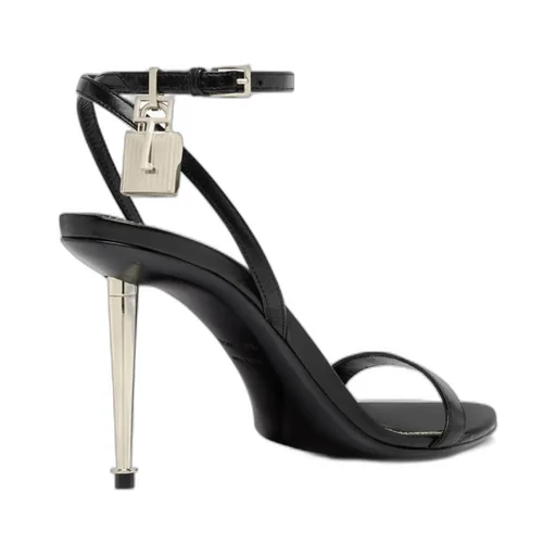 105 Padlock-Detail Leather Sandals