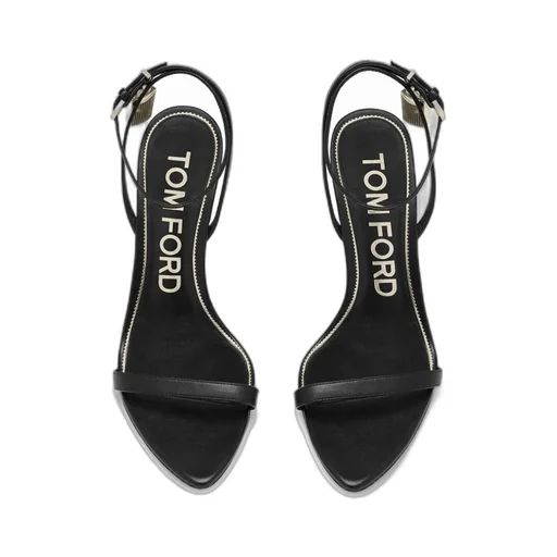 105 Padlock-Detail Leather Sandals