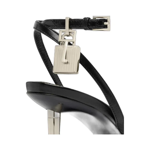 105 Padlock-Detail Leather Sandals