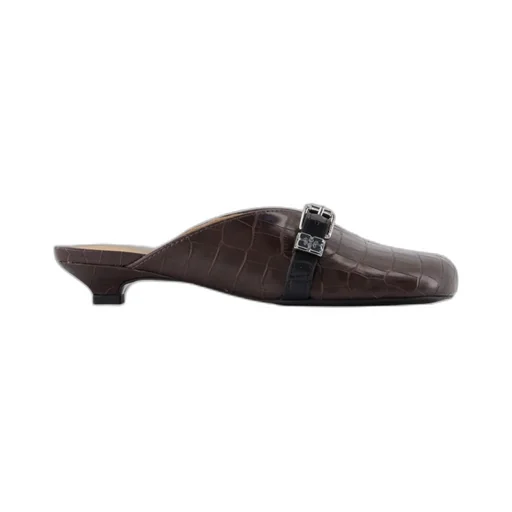 Ganni Sue Kitten Embossed Mules