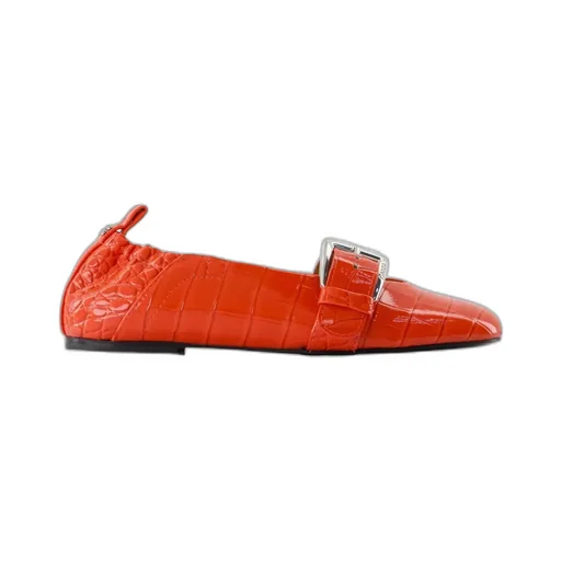 Ganni Embossed Slip On Ballerinas