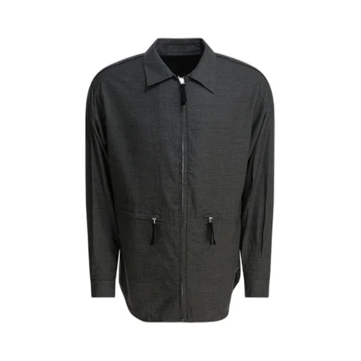 Comme Des GarÇOns Homme Flannel Checked Zipped Overshirt