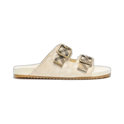 Burberry Double Buckle Checked Sandals