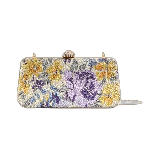 Valentino Garavani Carry Secrets Minaudiere With Flowerism Rhinestone Motif