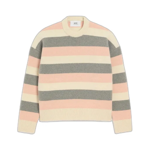 Ami Paris Striped Crewneck Sweater