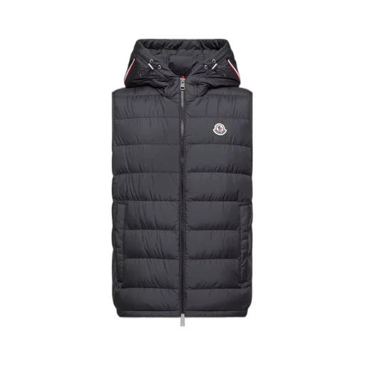 Moncler Logo Patch Zip-Up Hooded Gilet