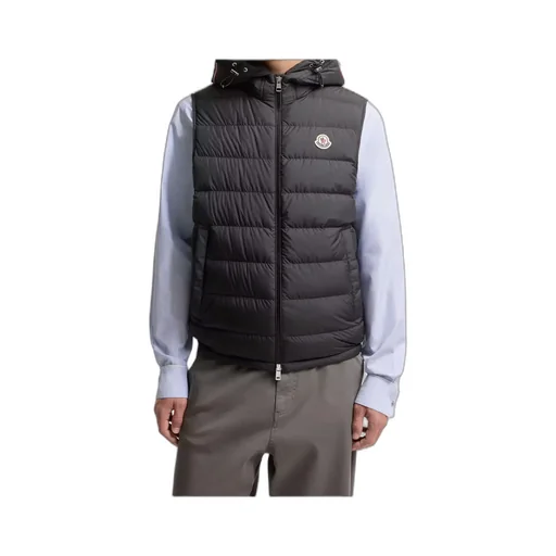 Moncler Logo Patch Zip-Up Hooded Gilet
