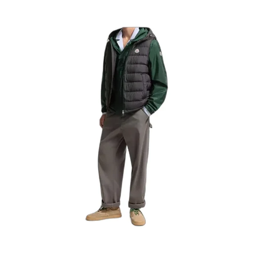 Moncler Logo Patch Zip-Up Hooded Gilet