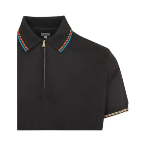 Paul Smith Zip-Neck Stripe-Trim Polo Shirt