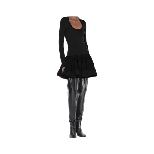 Crinoline Long-Sleeve Mini Dress
