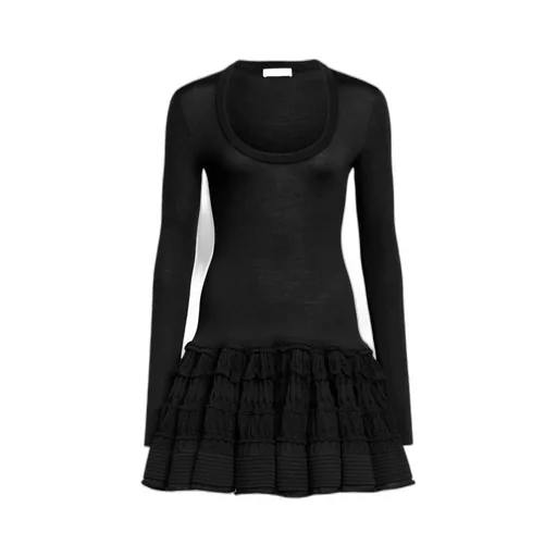 Crinoline Long-Sleeve Mini Dress