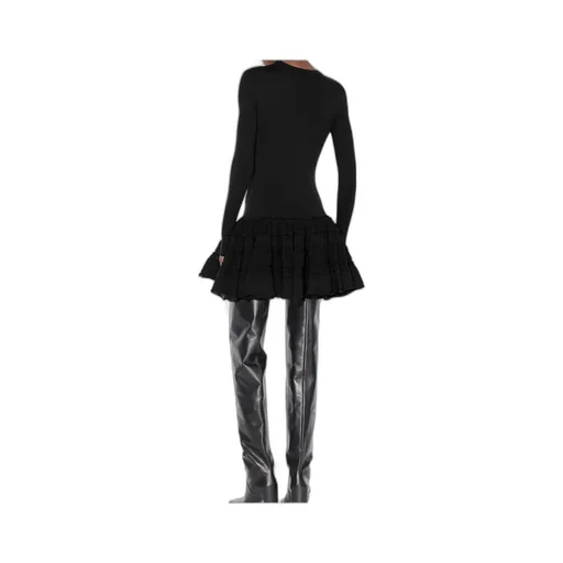 Crinoline Long-Sleeve Mini Dress
