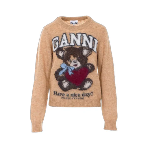 Ganni Graphic Bear Intarsia Knit Jumper