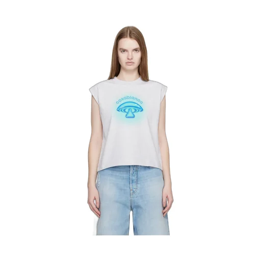 Casablanca Airbrush Mushroom Sleeveless T-Shirt
