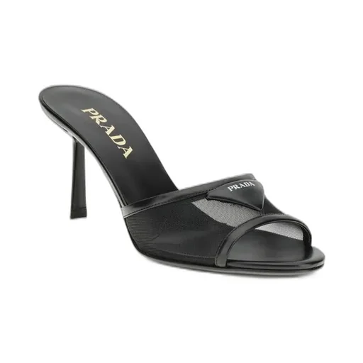 Prada Logo Detailed Heeled Sandals