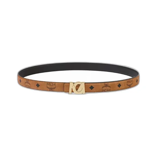 Mcm M-Art Logo Plaque Buckled Belt