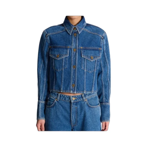 Balmain Cropped Faded Denim Jacket