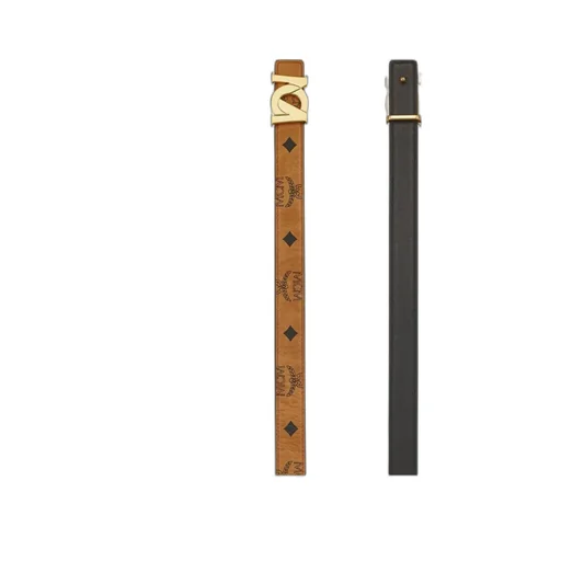Mcm M-Art Logo Plaque Buckled Belt