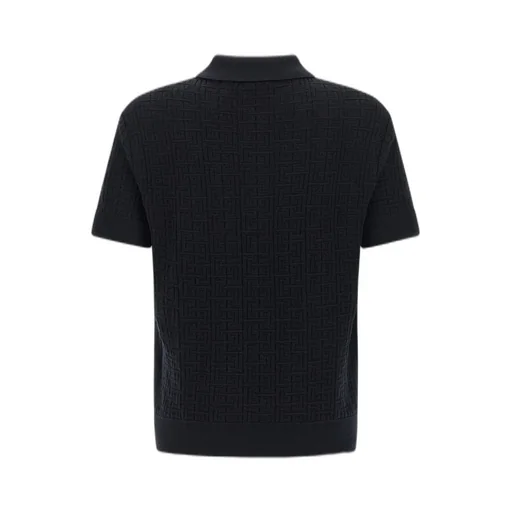 Balmain Monogram Knit Polo Shirt