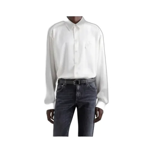 Silk Shirt With Logo Embroidery