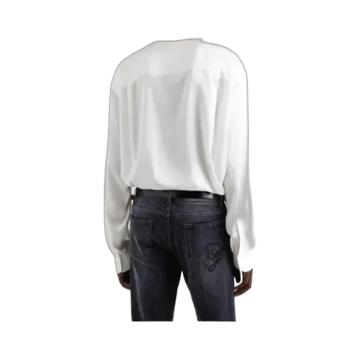 Silk Shirt With Logo Embroidery